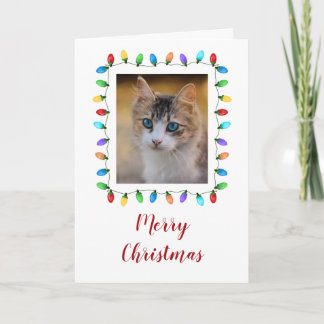 Fun Holiday Lights Pet Foto Lijst Kerstmis Kaart