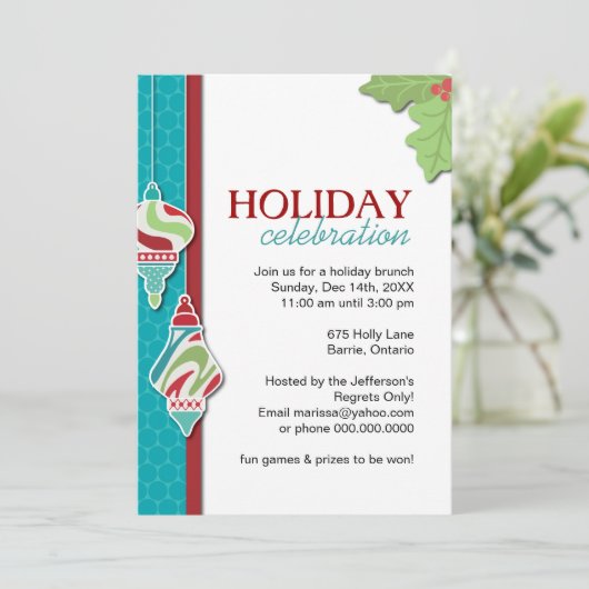 Fun  Holiday Party Uitnodiging (Staand voorkant)