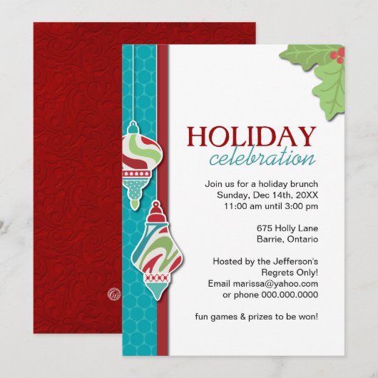 Fun  Holiday Party Uitnodiging (Voorkant / Achterkant)