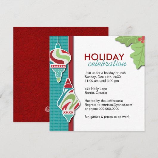 Fun  Holiday Party Uitnodiging (Voorkant / Achterkant)