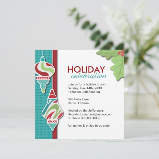 Fun  Holiday Party Uitnodiging (Staand voorkant)