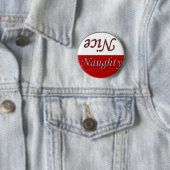 Fun Holiday Stuff Nice Naughty Ronde Button 5,7 Cm (In situ)