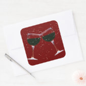 Fun Holiday Wine Toasting Glasses Stickers (Envelop)
