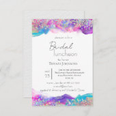 Fun Holographic Ink Glitter Bridal Luncheon Kaart (Voorkant / Achterkant)