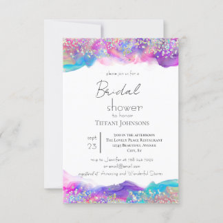 Fun Holographic Ink Glitter Vrijgezellenfeest Kaart