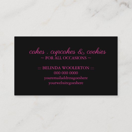 Fun Home Bakery-Visitekaartjes Visitekaartje (Achterkant)