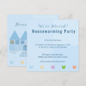 Fun Homes Tulip Flowers Housewarming Party Uitnodi Aankondiging (Voorkant / Achterkant)