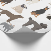 Fun Hondenliefhebber Breeds Patroon Print Cadeaupapier (Hoek)
