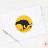 Fun Hondenliefhebber Pooping Dog Ovale Sticker (Envelop)