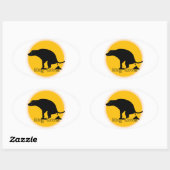 Fun Hondenliefhebber Pooping Dog Ovale Sticker (Vel)