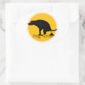 Fun Hondenliefhebber Pooping Dog Ovale Sticker (Tas)