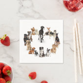 Fun Hondenras Pet Animals Dog Aangepaste naam Servet (Insitu)