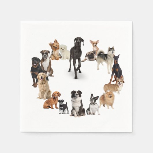 Fun Hondenras Pet Animals Dog Aangepaste naam Servet (Voorkant)