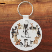 Fun Hondenras Pet Animals Dog Aangepaste naam Sleutelhanger (Voorkant)