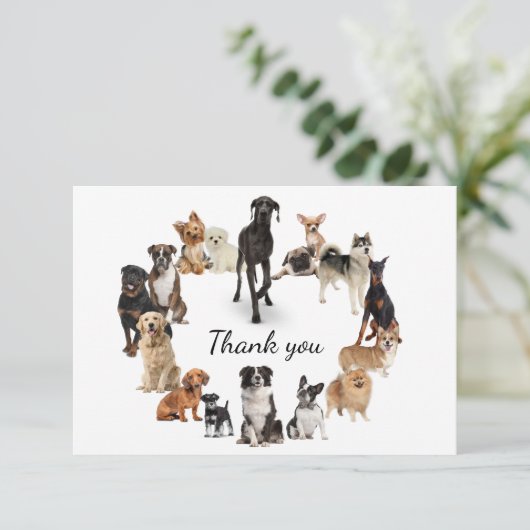 Fun Hondenras Pet Animals Dog Hartelijk dank Bedankkaart (Staand voorkant)