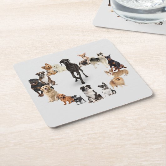 Fun Hondenras Pet Animals Dog Kartonnen Onderzetters (Schuin)