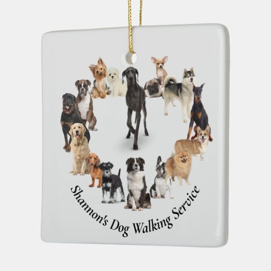 Fun Hondenras Pet Animals Dog Walking Keramisch Ornament (Links)