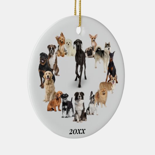 Fun Hondenras Pet Animals Dog Walking Keramisch Ornament (Rechts)