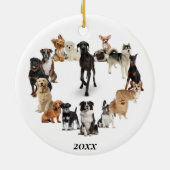 Fun Hondenras Pet Animals Dog Walking Keramisch Ornament (Achterkant)