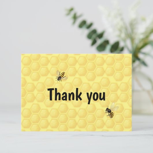Fun Honey Bee Apiary Hive Hartelijk dank Bedankkaart (Staand voorkant)