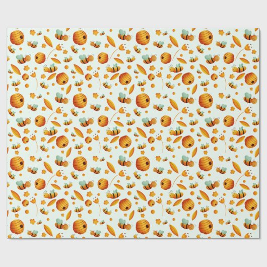 Fun Honey Bee Baby shower Cadeaupapier (Vlak)