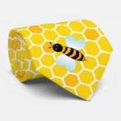 Fun Honey Comb Bumble Bee. Stropdas (Opgerold)