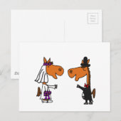 Fun Horse Bruid en Bruidegom Wedding Design Briefkaart (Voorkant / Achterkant)