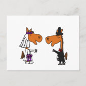 Fun Horse Bruid en Bruidegom Wedding Design Briefkaart (Voorkant)
