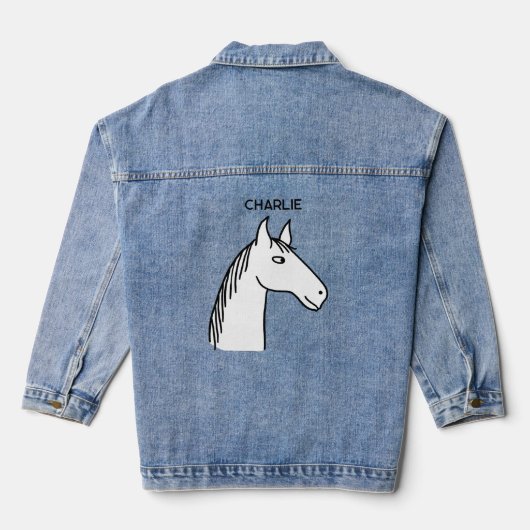 Fun Horse gepersonaliseerd Denim Jacket (Achterkant)