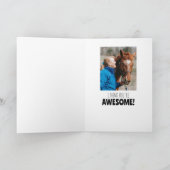 Fun Horse Mom Verjaardag Custom Photo Zwart Roze Kaart (Binnen)