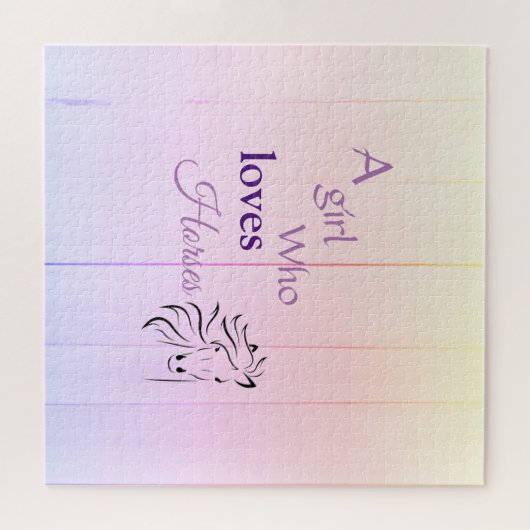Fun Horse Paars Girly Fun Script Legpuzzel (Horizontaal)