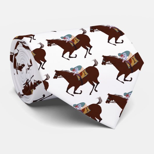 Fun Horse Racing Design Stropdas (Opgerold)