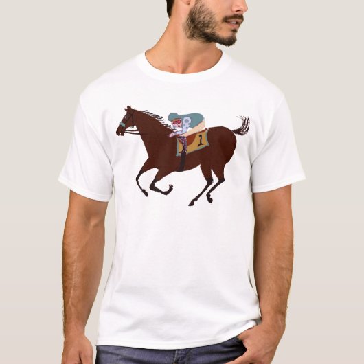 Fun Horse Racing Design T-shirt (Voorkant)