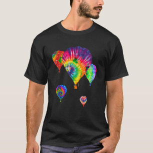 Fun Hot Air ballon Hippie Tie Dye Ballooning Gift T-shirt
