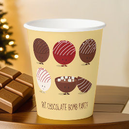 Fun Hot Chocolate Bomb Party Papieren Bekers