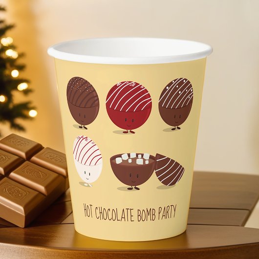 Fun Hot Chocolate Bomb Party Papieren Bekers