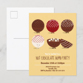 Fun Hot Chocolate Bomb Party Uitnodiging Briefkaart