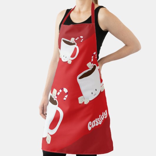 Fun Hot Chocolate Name Kerstmis Schort (Insitu)