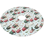 Fun Hot Christmas Holiday Drinks Christmas Pattern Kerstboom Rok (Gekanteld)