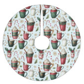 Fun Hot Christmas Holiday Drinks Christmas Pattern Kerstboom Rok (Voorkant)