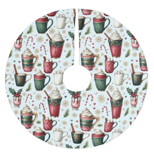 Fun Hot Christmas Holiday Drinks Christmas Pattern Kerstboom Rok (Voorkant)