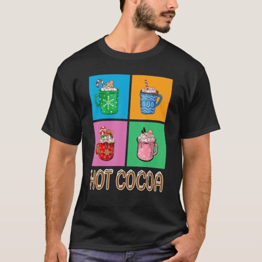Fun Hot Cocoa Holiday Graphic Design T-shirt (Voorkant)