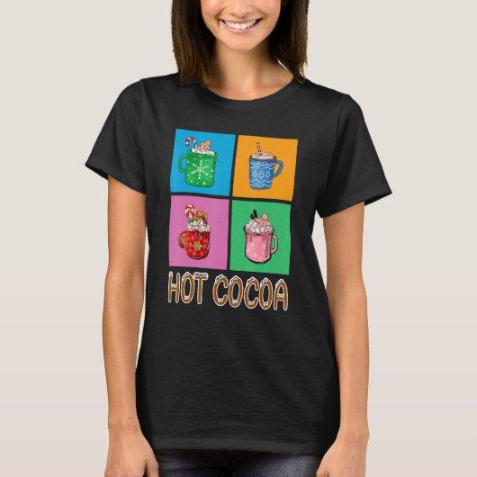 Fun Hot Cocoa Holiday Graphic Design T-shirt (Voorkant)