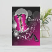 Fun Hot Pink Bachelorette Party Kaart (Staand voorkant)