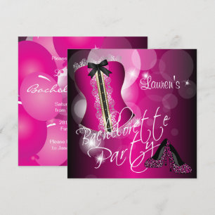 Fun Hot Pink Bachelorette Party Kaart