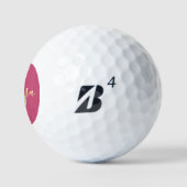 Fun Hot Pink Blue Yellow Custom Monogram Name Golfballen (Logo)