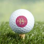 Fun Hot Pink Blue Yellow Custom Monogram Name Golfballen (Insitu Shirt)