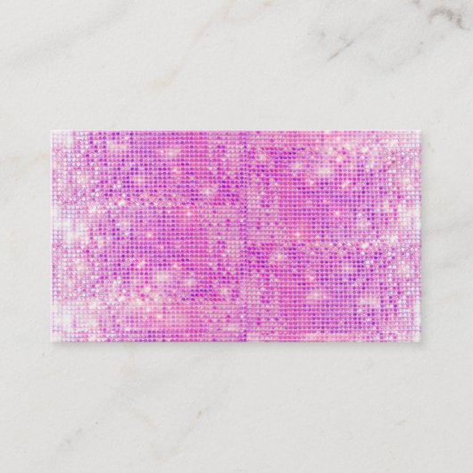 Fun Hot Pink en Paarse Sparkly Sequins Visitekaartje (Voorkant)