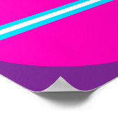 Fun Hot Pink Paarse Polka Dots Blauwgroen Stripes  Poster (Hoek)