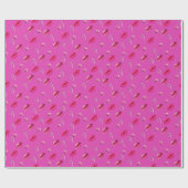 Fun Hot Pink Peppermint Kisses Design Cadeaupapier (Vlak)